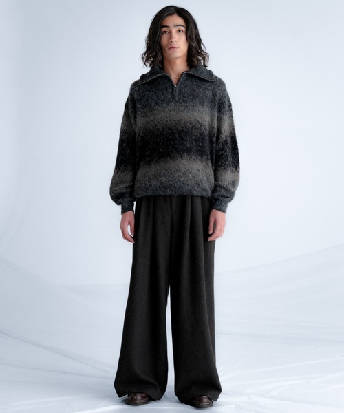 【セール】SINSS グラデーションニットセーター SINSS セーター ニット Wool blend gradation zip knit / ウール