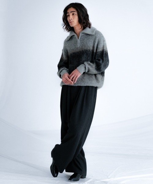 SINSS セーター ニット Wool blend gradation zip knit / ウール