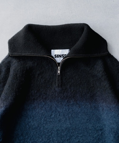 SINSS セーター ニット Wool blend gradation zip knit / ウール