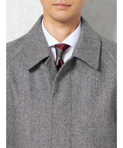 ステンカラーコート コート 「ウール混」ステンカラーコート 尾州産