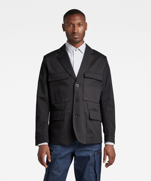 ジースター　CPO シャツジャケット メンズ ブラック S G-STAR RAW 「G-STAR」 ジャケット SMALL ダークブラック メンズ