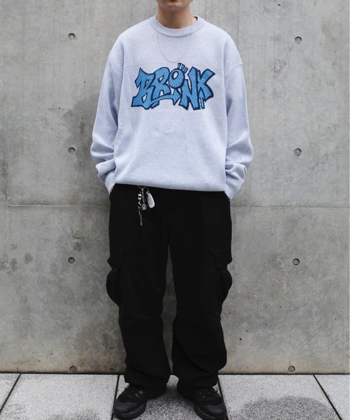 「WHO'S WHO gallery」 「KOOKY'N」長袖ニット FREE アッシュグレー メンズ_画像2