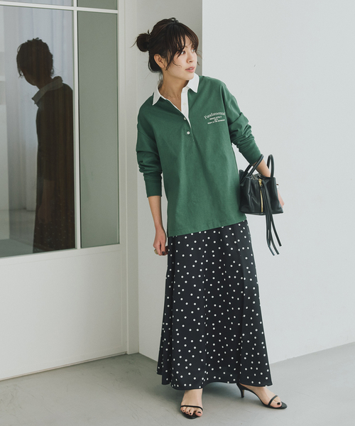 Spick＆Span（スピック アンド スパン） スカート ドットサテンフレア