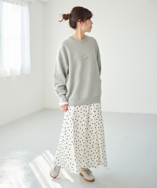Spick＆Span（スピック アンド スパン） スカート ドットサテンフレア