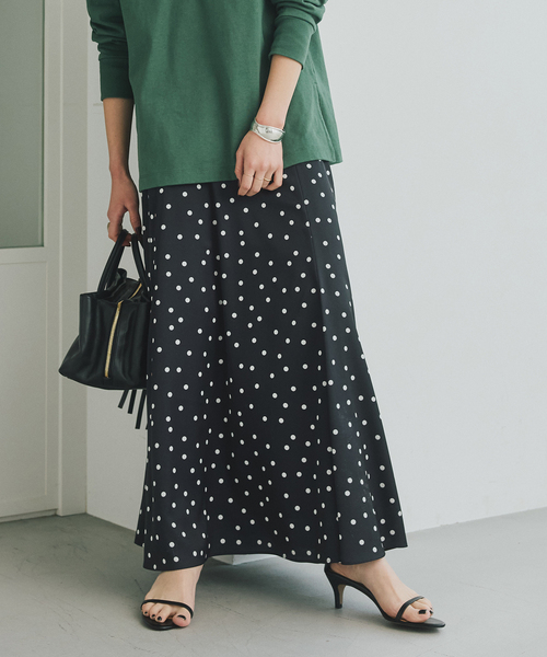 Spick＆Span（スピック アンド スパン） スカート ドットサテンフレア