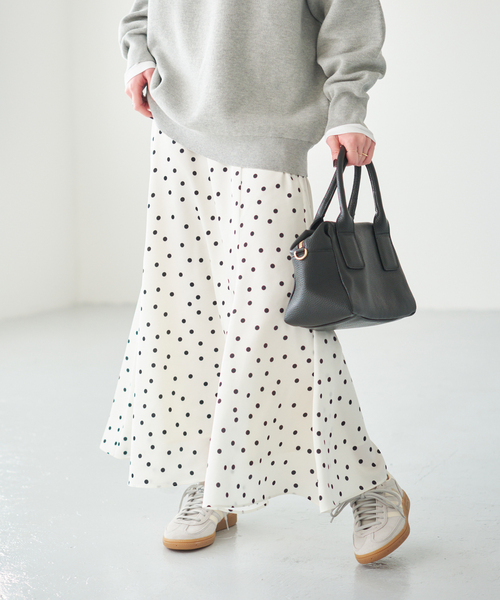 Spick＆Span（スピック アンド スパン） スカート ドットサテンフレア