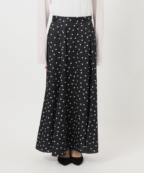 Spick＆Span（スピック アンド スパン） スカート ドットサテンフレア