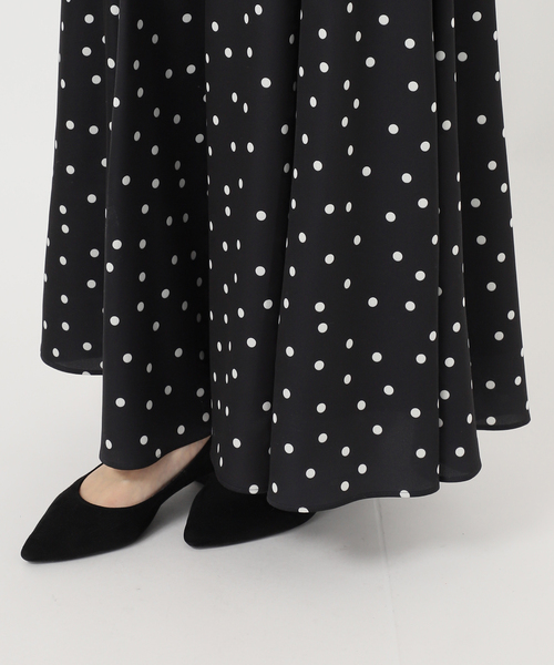 Spick＆Span（スピック アンド スパン） スカート ドットサテンフレア