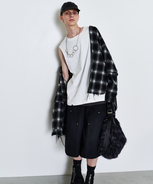 「AIVER」 カーディガン MEDIUM レッド メンズの画像3