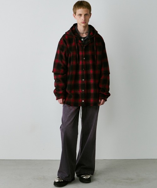 「AIVER」 カーディガン MEDIUM レッド メンズの画像5