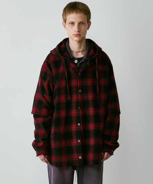 「AIVER」 カーディガン MEDIUM レッド メンズの画像8