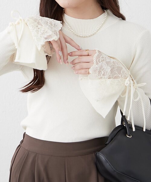 「continuer de NICE CLAUP」 長袖ニット FREE アイボリー レディース_画像5