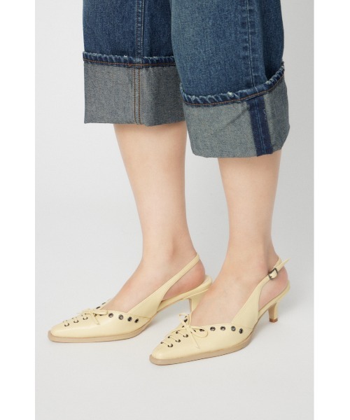 ⭐︎laguagem⭐︎ EYELET LACE UP ミュール LAGUA GEM（ラグアジェム） パンプス EYELET LACE UP ミュール