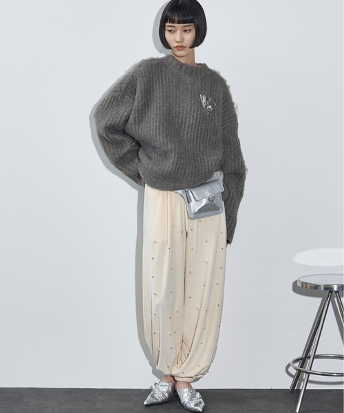 「THE YOn」 ニットカーディガン FREE ライトグレー レディース_画像6