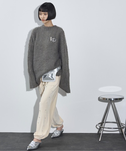 「THE YOn」 ニットカーディガン FREE ライトグレー レディース_画像7
