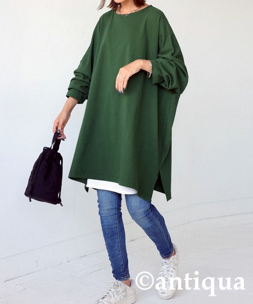 「antiqua」 長袖カットソー FREE グレー レディース_画像2