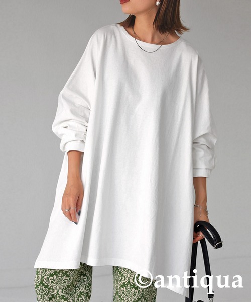 「antiqua」 長袖カットソー FREE グレー レディース_画像6