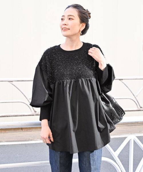 「B.C STOCK」 長袖ニット FREE ブラック レディース_画像5