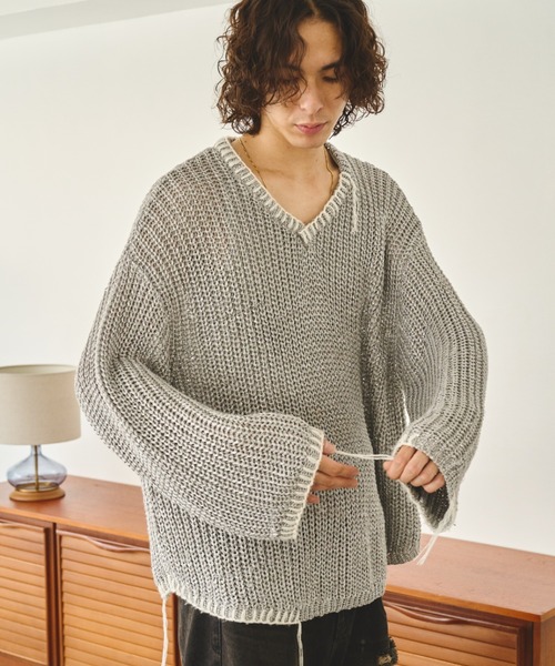 Camphor wood 長袖ニット MEDIUM シルバー メンズ : ZOZOTOWN Yahoo!店 