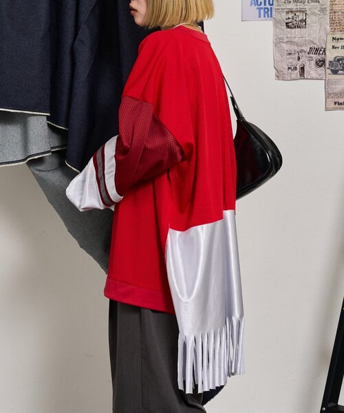 「etsinta」 長袖カットソー ONE SIZE レッド レディース_画像6