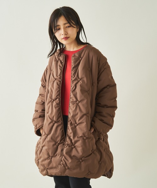 「Kastane」 ノーカラーコート FREE ブラウン レディース_画像5