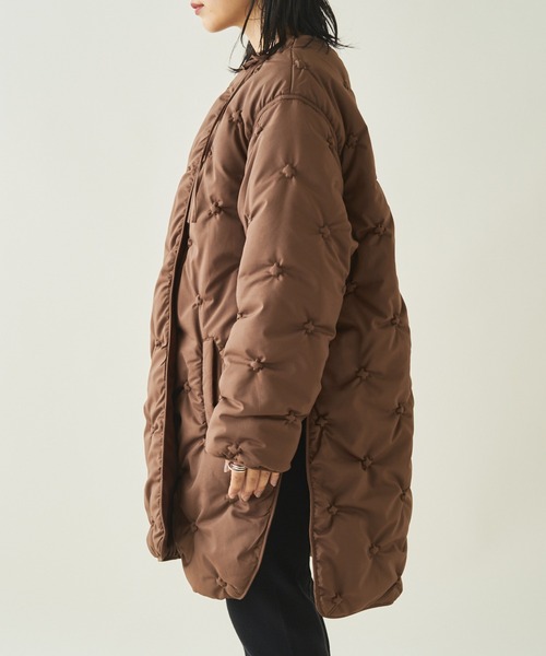 「Kastane」 ノーカラーコート FREE ブラウン レディース_画像8