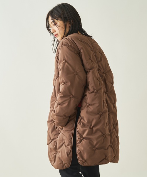 「Kastane」 ノーカラーコート FREE ブラウン レディース_画像9
