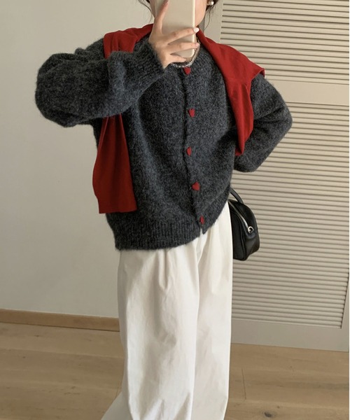 「MAISON DE THERESE」 ニットカーディガン M グレー レディース_画像8