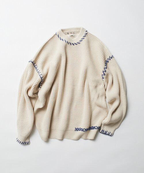 「FREAK'S STORE」 長袖ニット LARGE ブラック メンズ_画像2