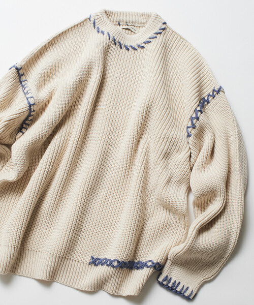 「FREAK'S STORE」 長袖ニット LARGE ブラック メンズ_画像3