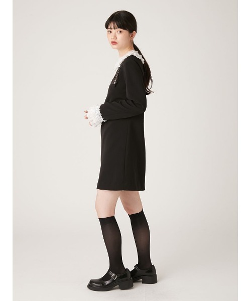 「LILY BROWN」 長袖ワンピース 0 ダークネイビー レディースの画像