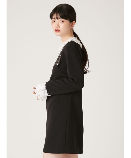 「LILY BROWN」 長袖ワンピース 0 ダークネイビー レディースの画像