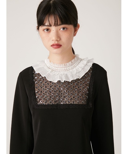 「LILY BROWN」 長袖ワンピース 0 ダークネイビー レディースの画像