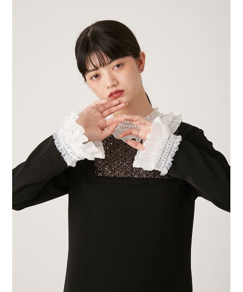 「LILY BROWN」 長袖ワンピース 0 ダークネイビー レディースの画像
