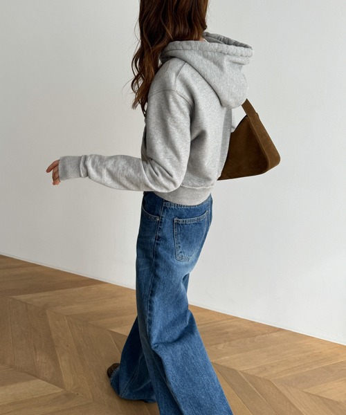 「CANAL JEAN」 「HARING」ジップアップパーカー ONE SIZE グレー レディースの画像
