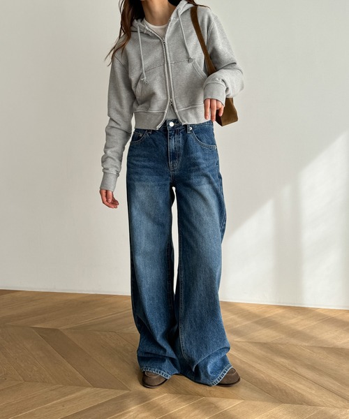 「CANAL JEAN」 「HARING」ジップアップパーカー ONE SIZE グレー レディースの画像