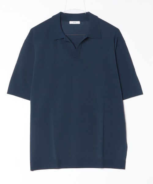 ポロシャツ 「ATON」 FINE ICE COTTON SKIPPER POLO SWEATER メンズ レディースの画像