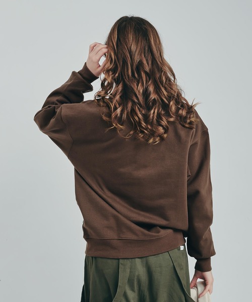 「MUHET」 スウェットカットソー MEDIUM ブラウン レディース_画像4