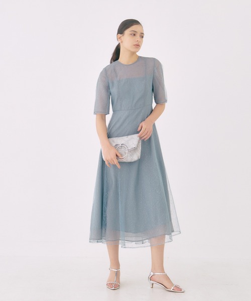 「kaene」 半袖ワンピース 36 ブルー レディース_画像4