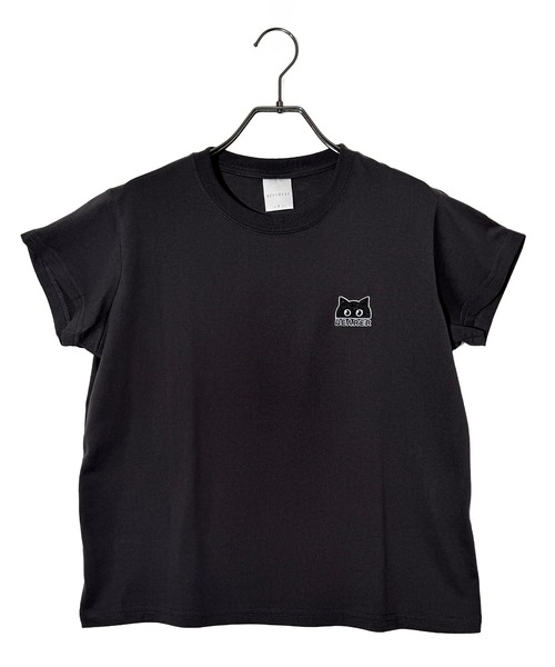Candlestick tシャツ 半袖 ハーフキャット ロゴ刺繍 コンパクトTシャツ