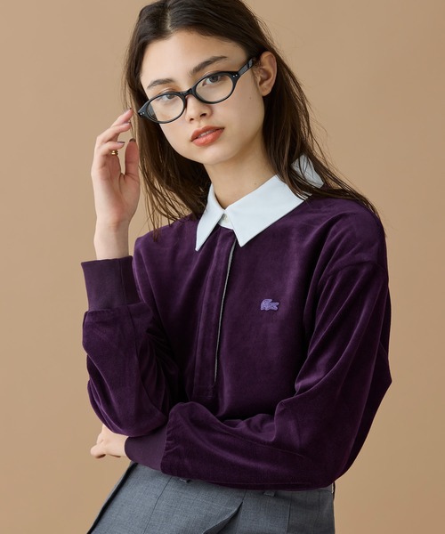 LACOSTE（ラコステ） 長袖ポロシャツ 40 ダークブルー レディース