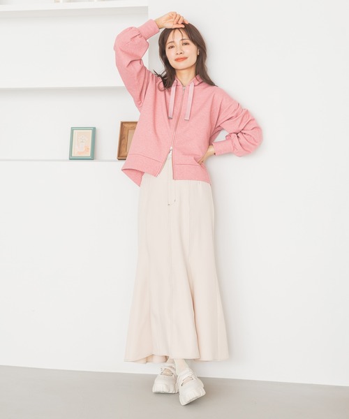 「mysty woman」 ジップアップパーカー FREE ピンク レディース_画像5