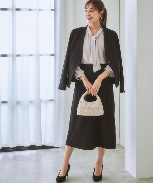 「7days Life Styling」 「LIPRIA」ノーカラージャケット L グレイッシュベージュ レディース_画像3