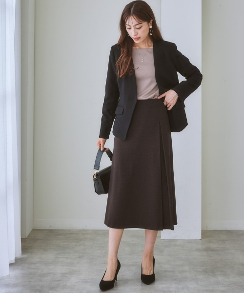 「7days Life Styling」 「LIPRIA」ノーカラージャケット L グレイッシュベージュ レディース_画像4