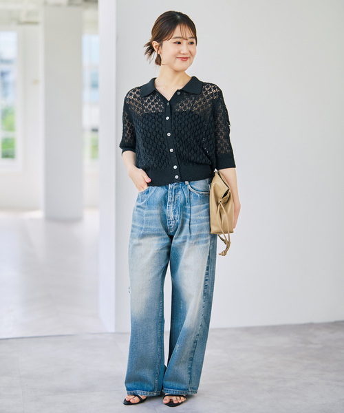 spick&amp;span カーディガン　サマーニット Spick＆Span（スピック アンド スパン） カーディガン 「追加」18G