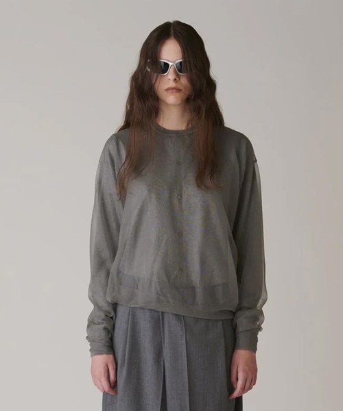 tシャツ 「INSCRIRE/アンスクリア」Sheer Pull Over Knit/シアープルオーバーニット レディースの画像