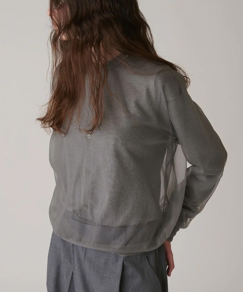 tシャツ 「INSCRIRE/アンスクリア」Sheer Pull Over Knit/シアープルオーバーニット レディースの画像