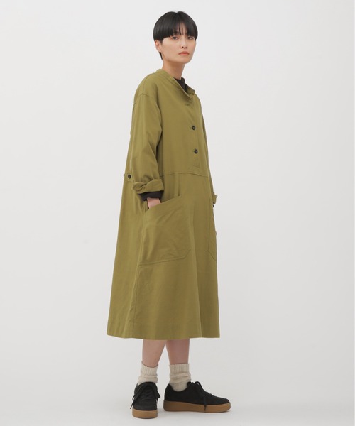 MHL.（エムエイチエル） 長袖ワンピース 1 オリーブ レディース