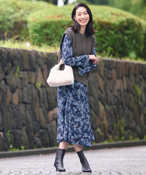 「自由区」 ニットベスト 44 ホワイト レディース_画像3