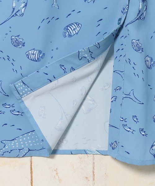 Bleu Bleuet（ブルーブルーエ） ワンピース 半袖 海の生き物総柄 